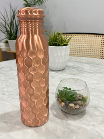 Copper Full Hammered diamond bottle