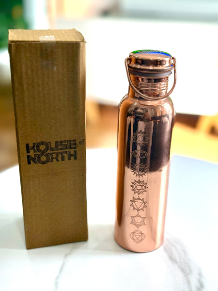 Copper chakra bottle with handle