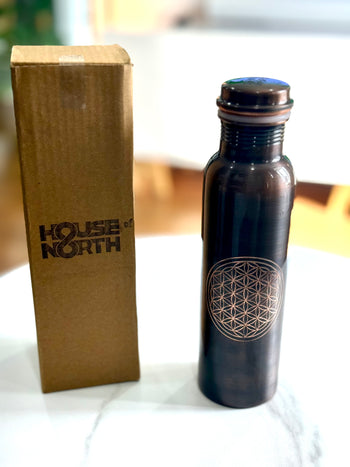 Copper antique LOF bottle